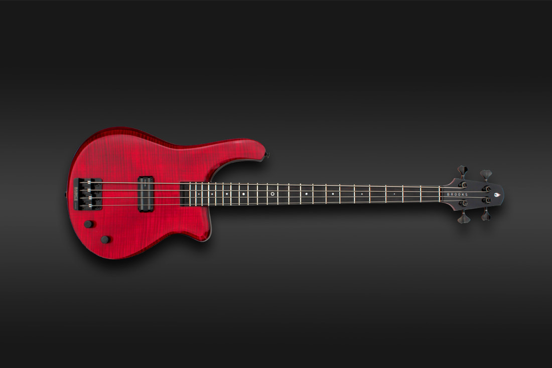Brooks EB-N Red, flamed maple top, bright red stain